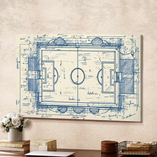 Football Field Blueprint Canvas