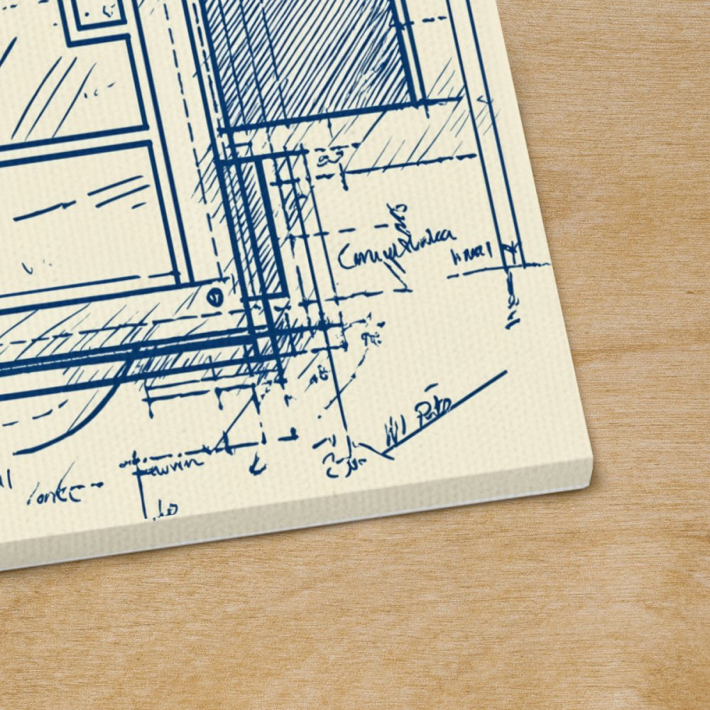Football Field Blueprint Canvas
