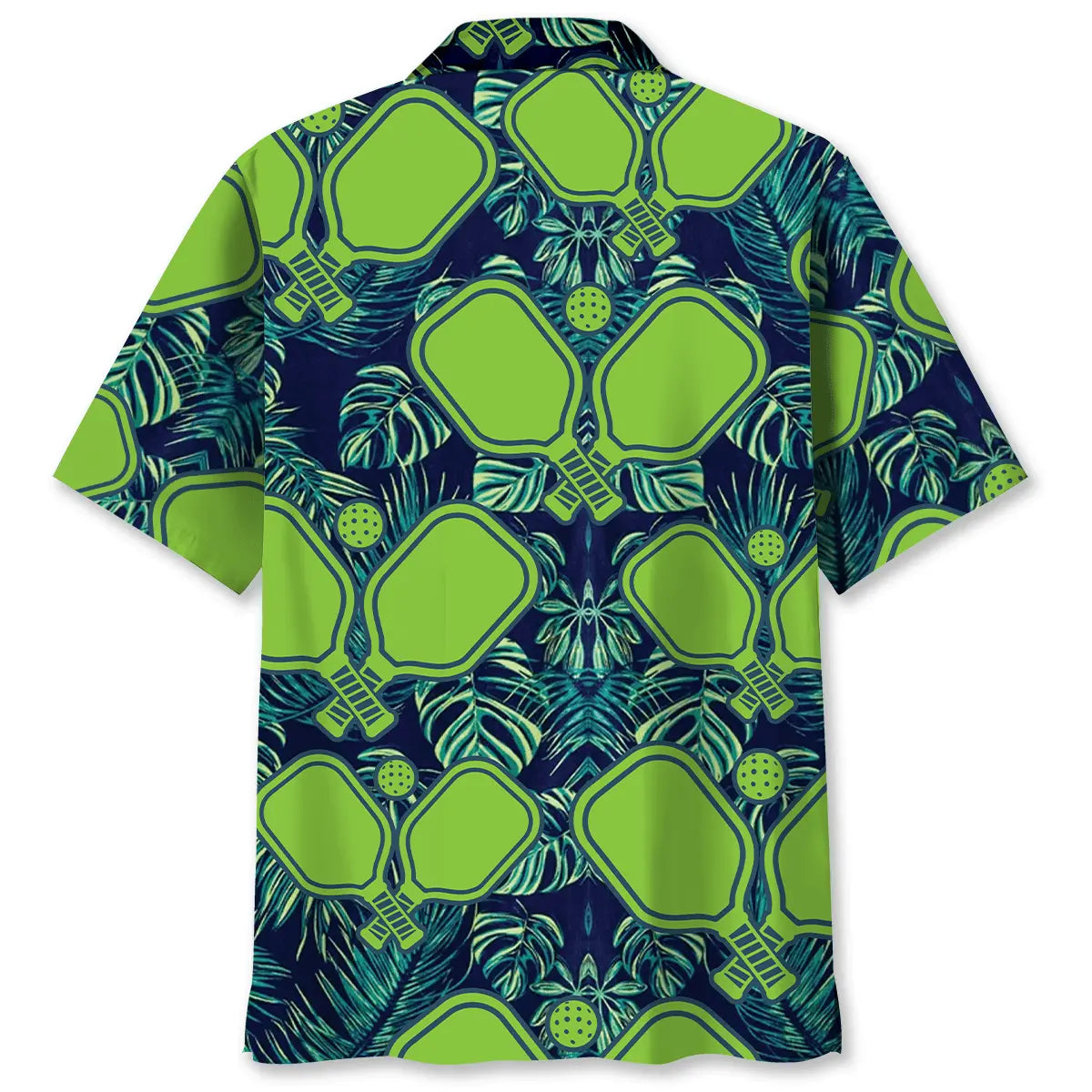Pickleball Green Leaves Hawaiian Shirt