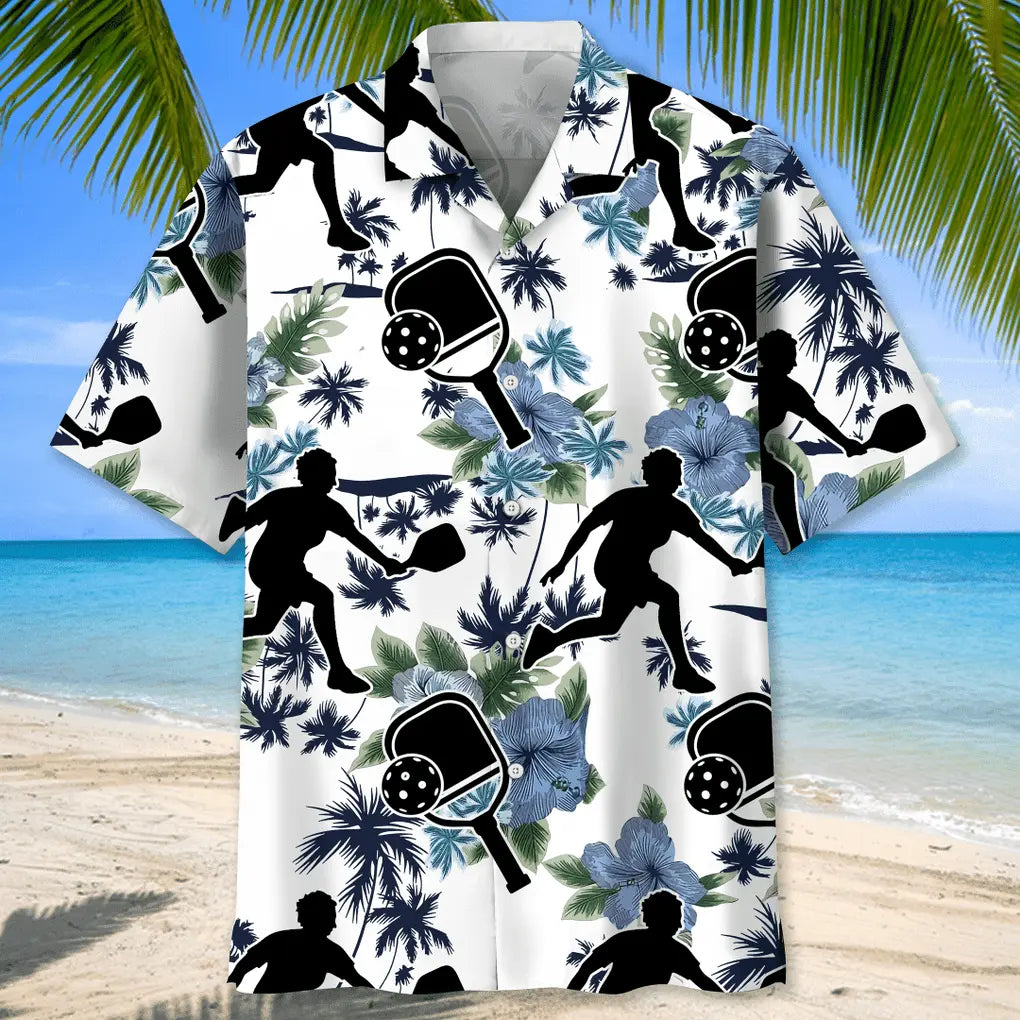 Pickleball White Nature Hawaiian Shirt