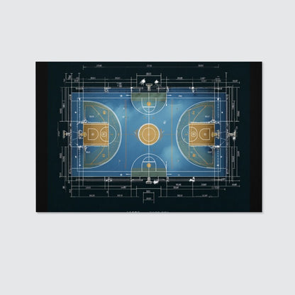 Basketball Court Blueprint Canvas