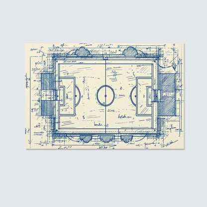 Football Field Blueprint Canvas