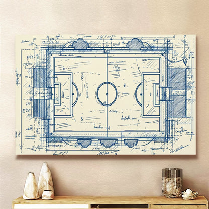 Football Field Blueprint Canvas