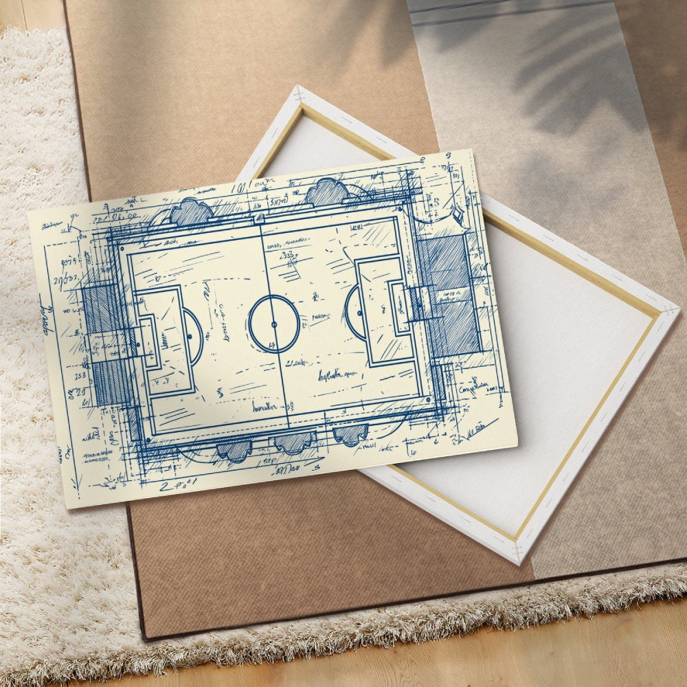 Football Field Blueprint Canvas