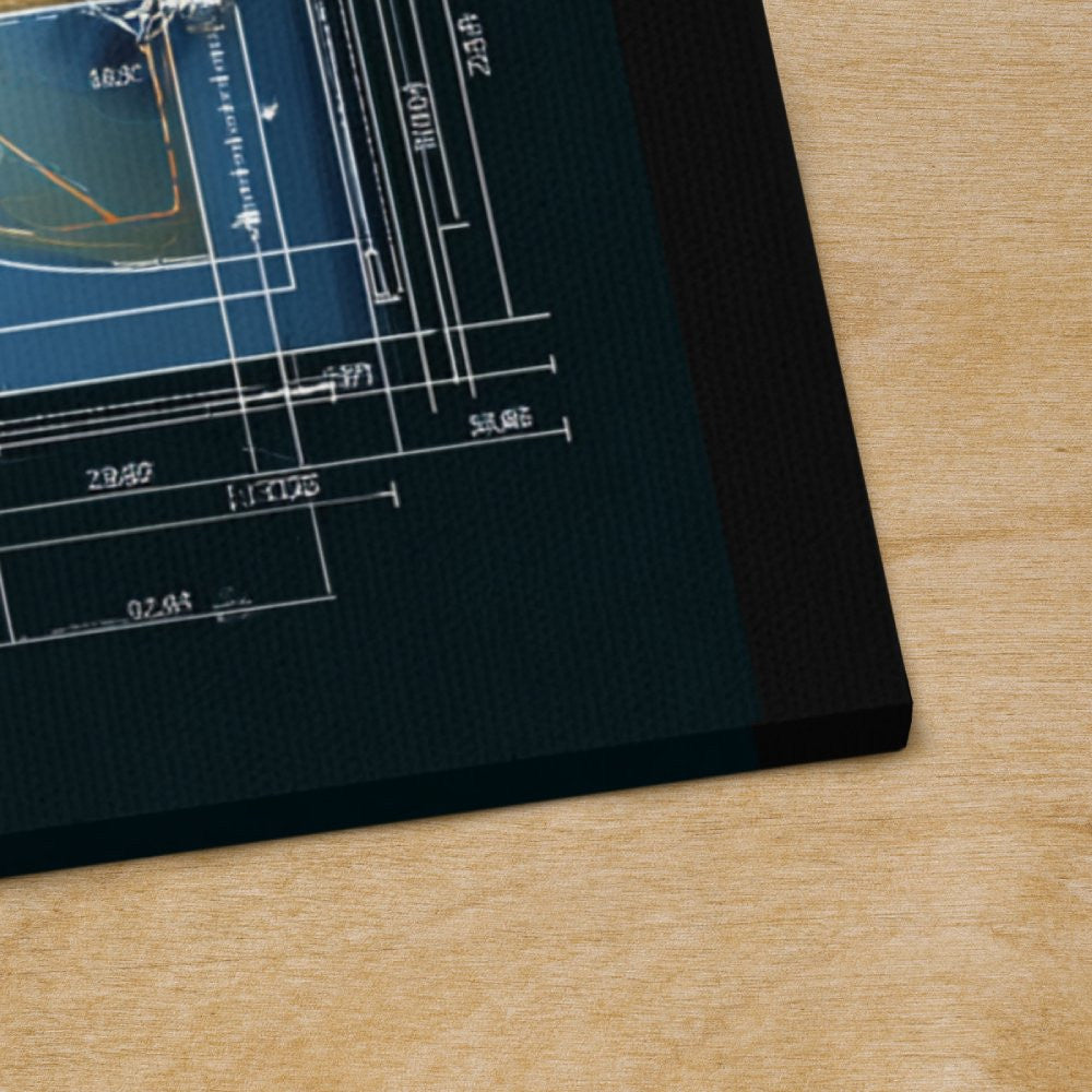 Basketball Court Blueprint Canvas