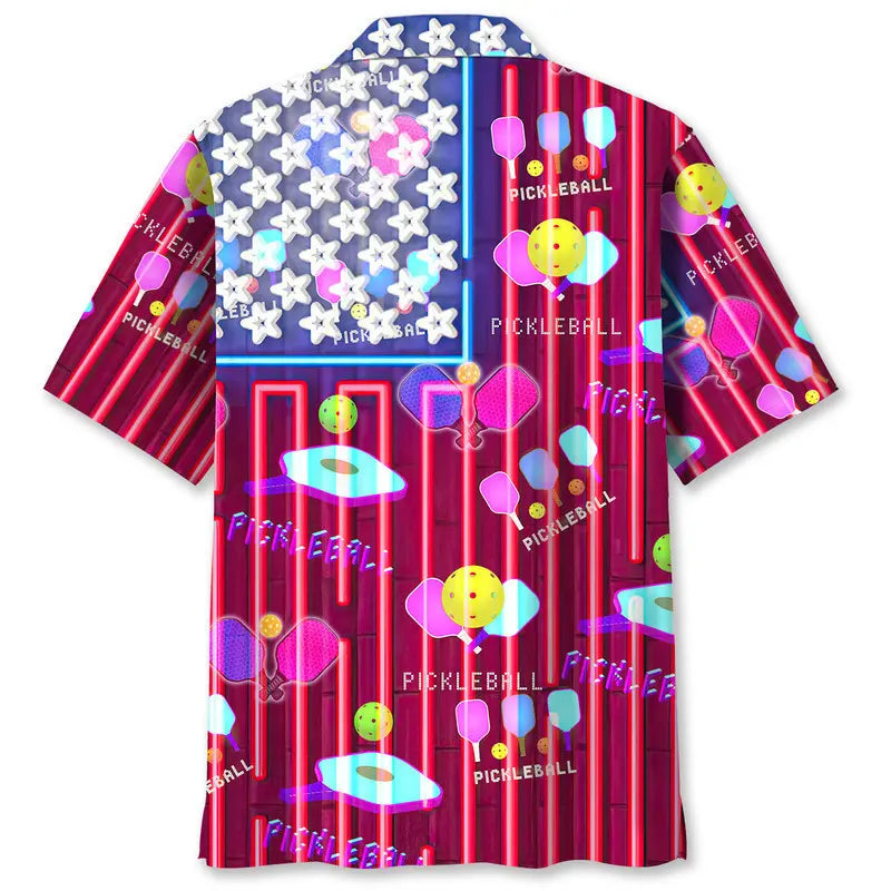 Pickleball Neon Hawaiian Shirt