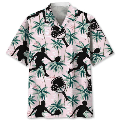 Pickleball Tropical Pink Hawaiian Shirt