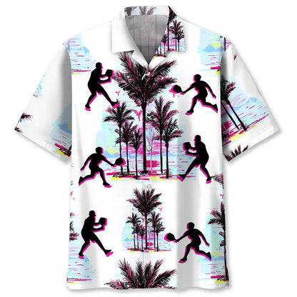 Pickleball White Hawaiian Shirt